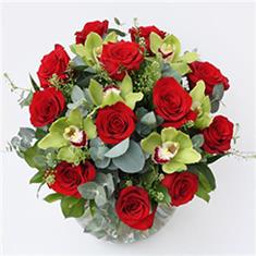 Exotic Red Roses &amp; Orchids