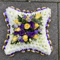 Based Cushion - Purple &amp; Gold Yellow